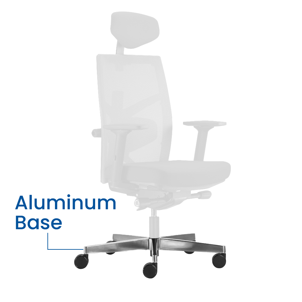 Tune High Back Ergonomic Office Chair Aluminum Star Base