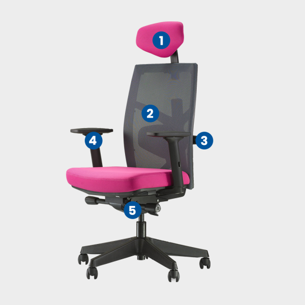 Tune High Back Ergonomic Office Chair Details