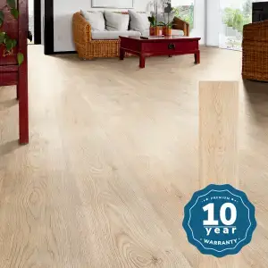 Laminate Flooring - Cream Oak Room Scene