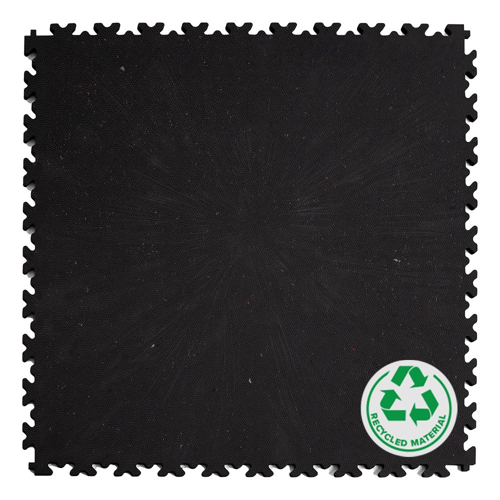 Industrial Interlocking PVC Tile-Eco Black